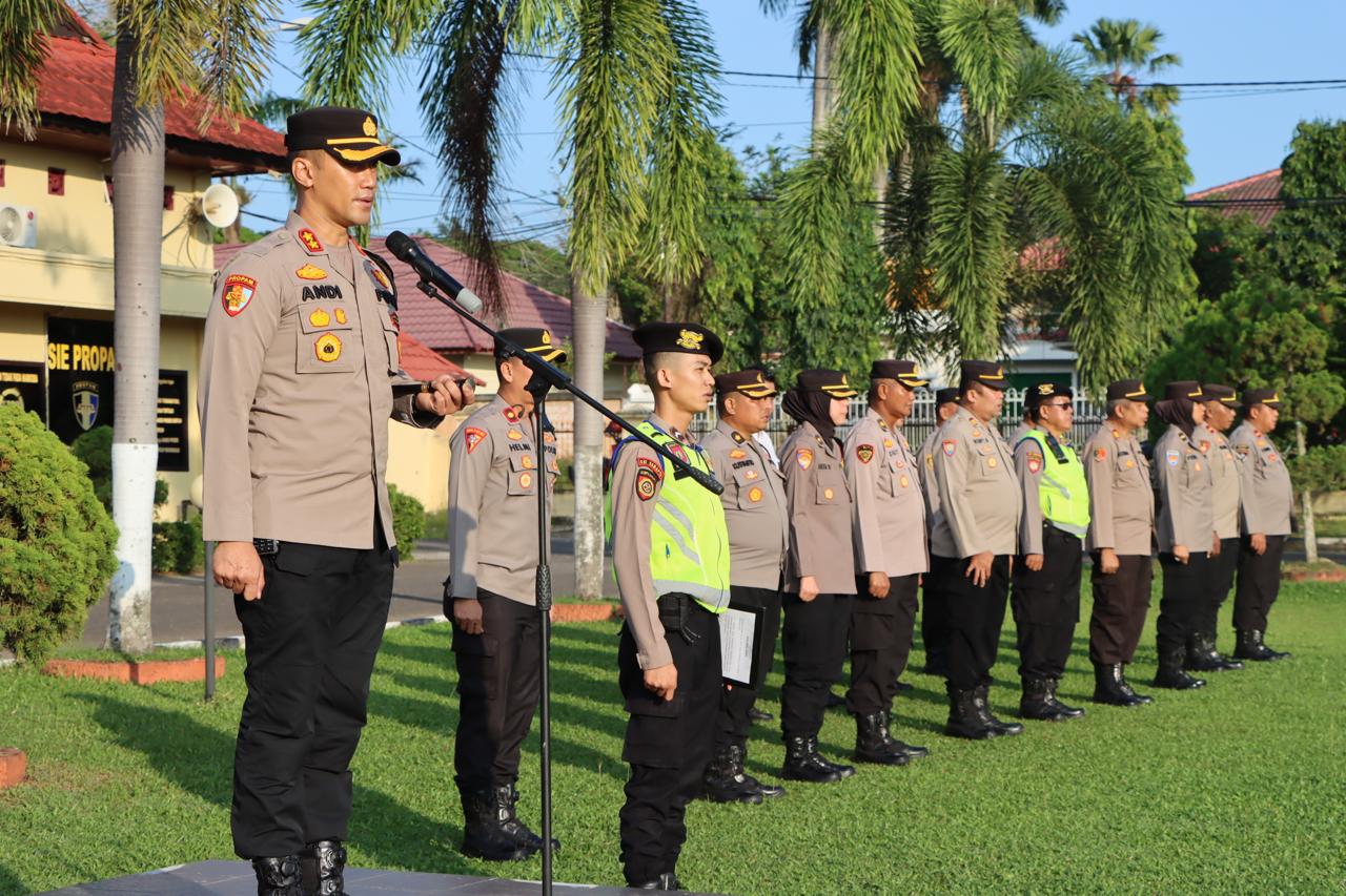 Jelang Berakhirnya Masa Jabatan, Kapolres Ogan Ilir Gelar Apel Perpisahan dengan Personel