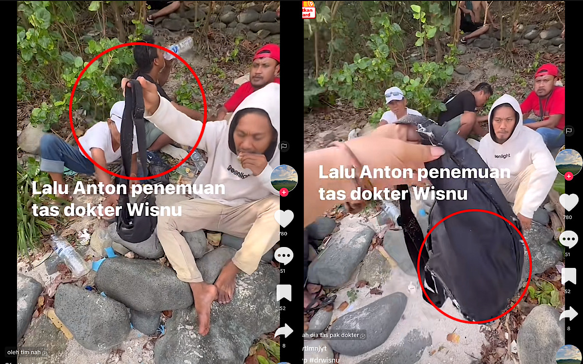 Setelah SIM C dan Casing iPhone Kali Ini Tas ‘Uniqlo’ Dokter Wisnu Ditemukan di Pasir Pantai Teunting Unting