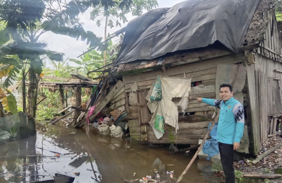 Rumah Tidak Layak Huni di Ogan Ilir Nyaris Roboh Terendam Banjir, Baznas 'Gercep' Tinjau Lokasi