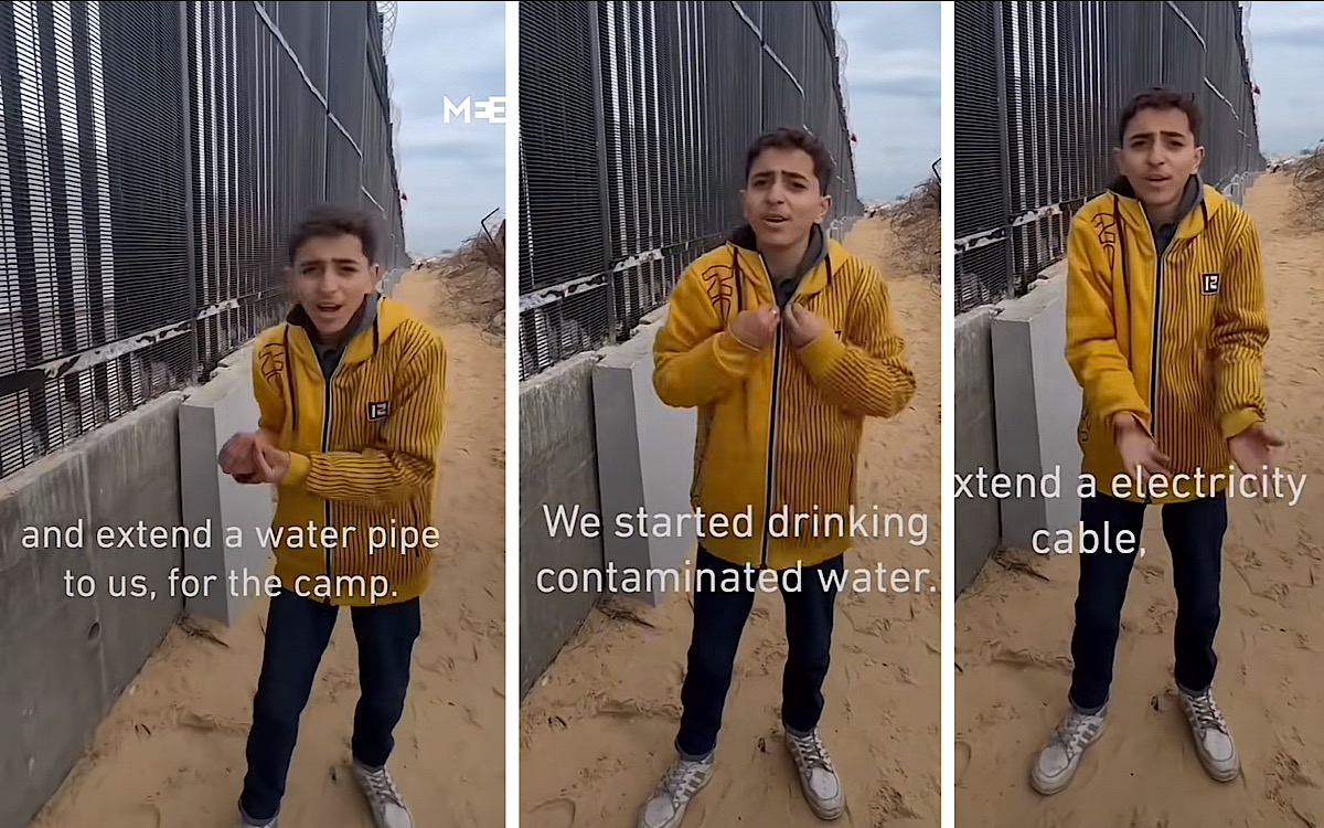 Pemuda Gaza Tunjuk Terali Perbatasan Mesir yang Makin Diperkecil, Memberi Air Minum Saja Mereka Tak Sudi! 