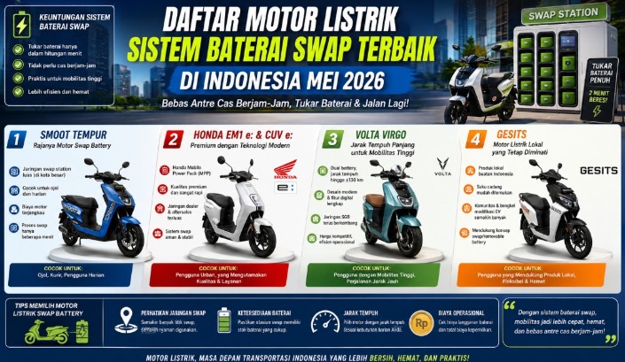 Daftar Motor Listrik dengan Sistem Baterai Swap Terbaik di Indonesia ...
