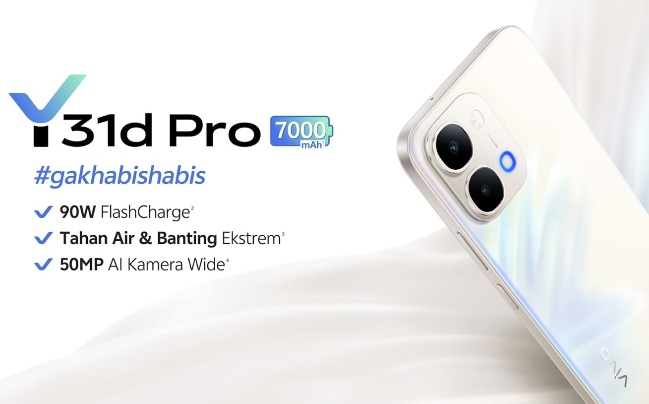 Vivo Y31d Pro: HP Terjangkau Durabilitas Tinggi Bawa Baterai 7000mAh dan 90W FlashCharge