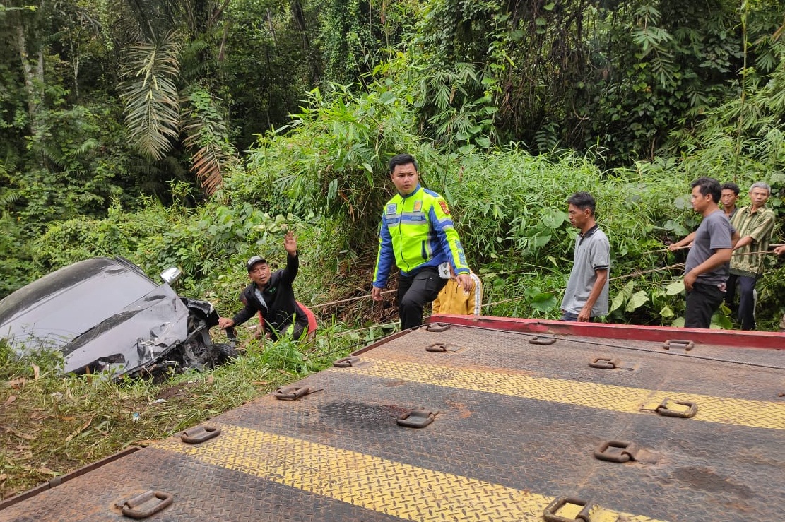 Kecelakaan Lalulintas di Jalinsum, Innova Masuk Jurang, Sopir dan Penumpang Selamat