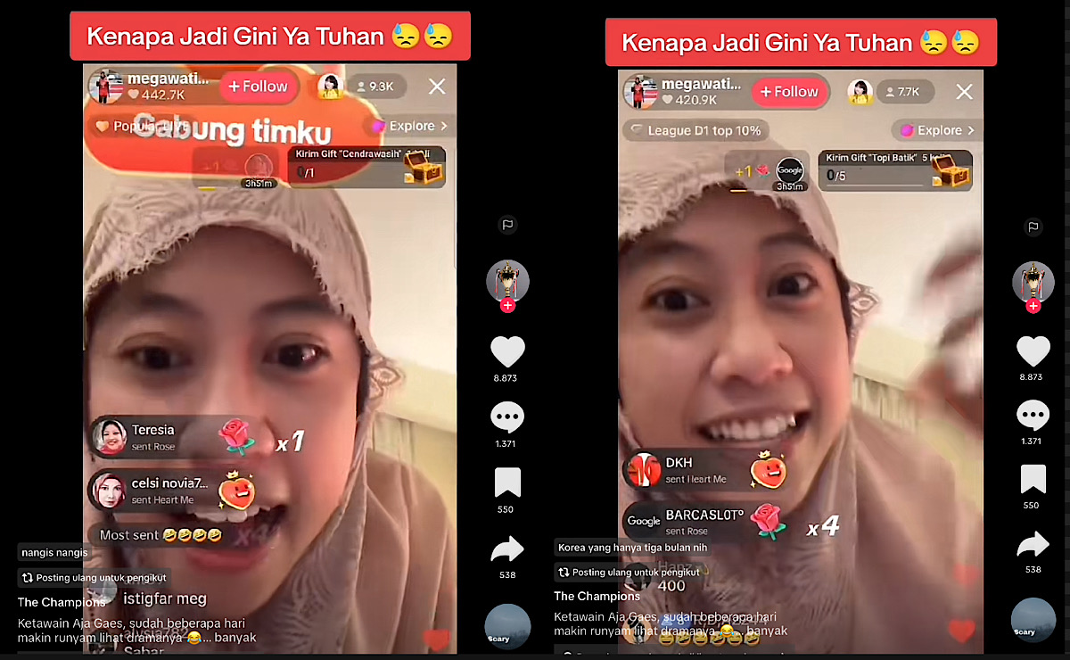 Megawati Marah-marah Saat Live Bikin Penggemar Terkejut, Fans Nasehati Lebih Sabar Hadapi Netizen Tanah Air