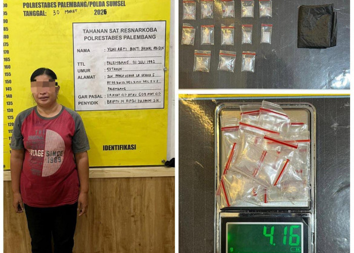 IRT Pengedar Sabu di 7 Ulu Palembang Ditangkap, Polisi Buru Pemasok Jaringan Narkoba