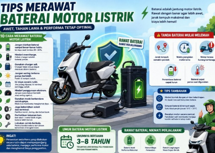 Tips Merawat Baterai Motor Listrik Agar Awet dan Tahan Lama, Jangan Sampai Salah Kebiasaan