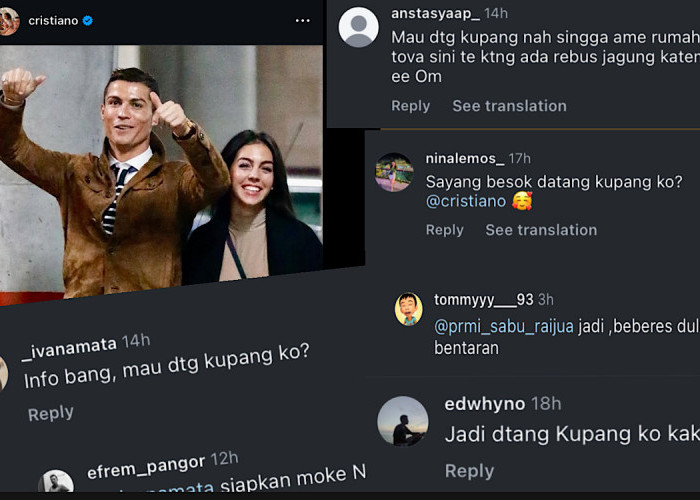 Netizen NTT Serbu Akun Ronaldo, Tanya Bang Jadikah Datang ke Kupang? Mau Beres-Beres Rumah Dijamu Jagung Bose 