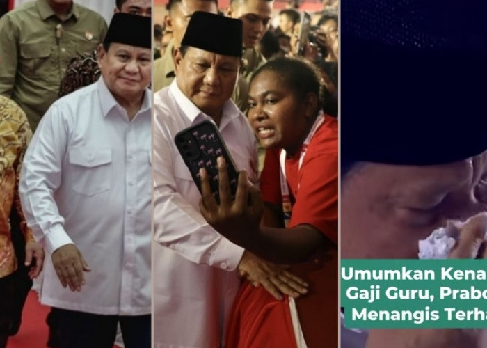 Begini Momen Haru Presiden Prabowo Saat Naikkan Gaji Guru, Air Matanya Diusap Tisu