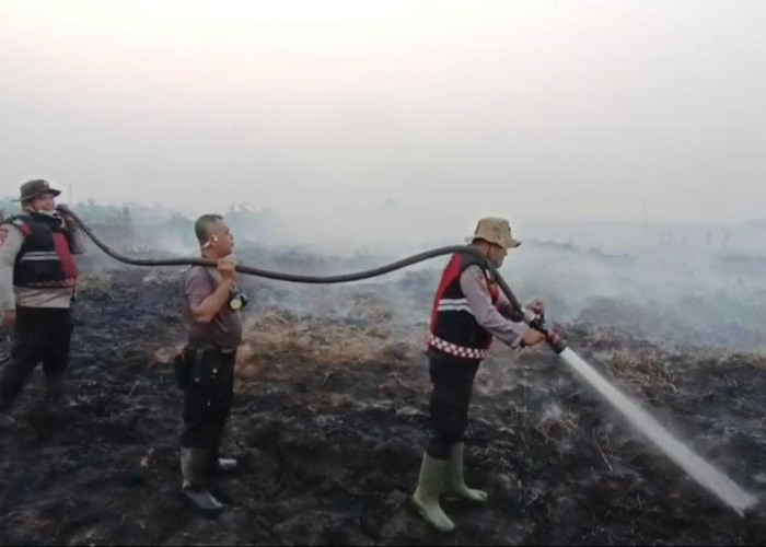 El Nino Mengeringkan Lahan, Polres OKI Bergerak Sebelum Api Membesar