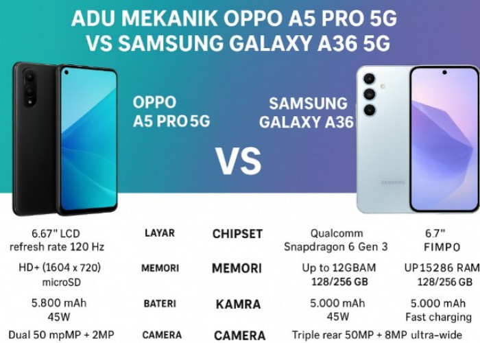 Adu Mekanik Oppo A5 Pro 5G vs Samsung Galaxy A36 5G, Siapa Jawaranya di Kelas Mid-Range?