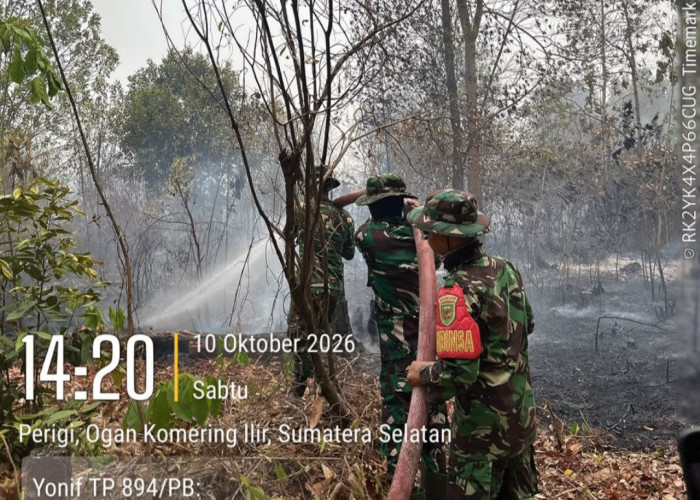 Karhutla di Perigi Kayuagung Berhasil Dipadamkan, Sinergi TNI dan Tim Gabungan