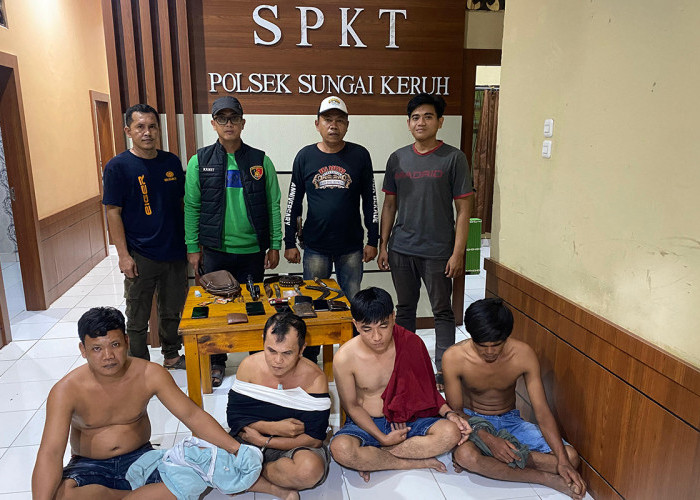 Polsek Sungai Keruh Polres Muba Amankan 5 Pelaku Kegiatan KRYD, Ini Barang Bukti yang Diamankan