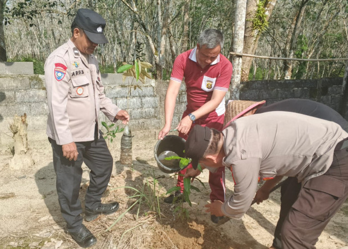 Ratusan Bibit Pohon Ditanam, Polda Sumsel Perkuat Budaya Hidup Sehat