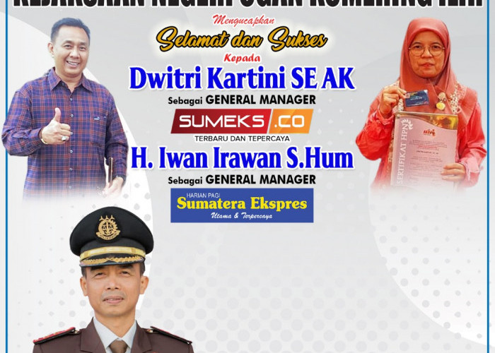 Kajari Ogan Komering Ilir Mengucapkan Selamat dan Sukses Kepada H. Iwan Irawan dan Dwitri Kartini