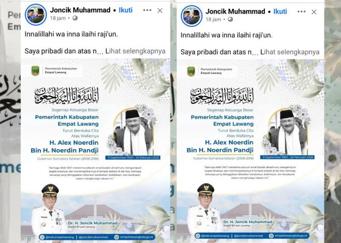 adiri Rumah Duka Alex Noerdin, Bupati Empat Lawang Ajak Masyarakat Kirim Doa Terbaik