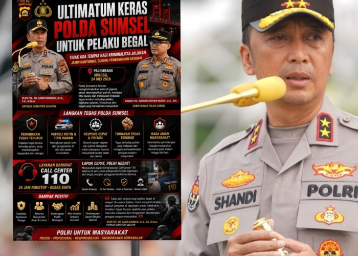 Polda Sumsel Pasang Alarm Bahaya untuk Begal, Warga Diminta Aktif Gunakan 110, Demi Stabilitas dan Investasi