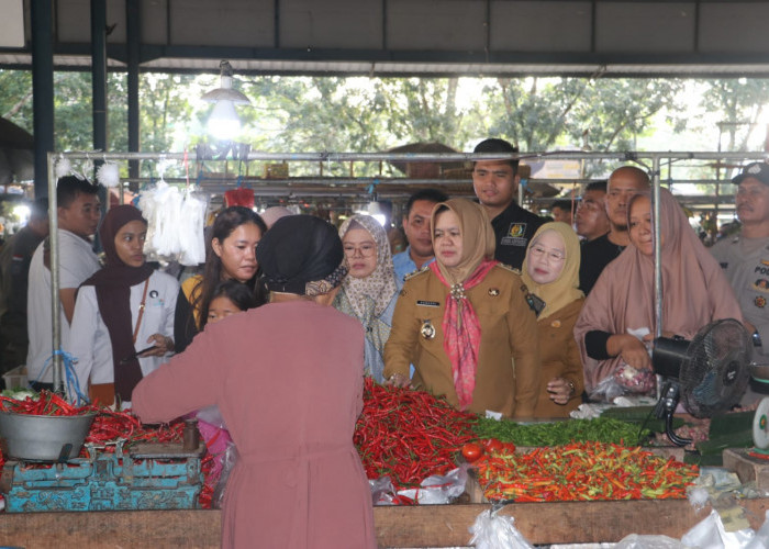 Wabup Muara Enim Hj Sumarni Sidak Harga Sembako Jelang Idul Adha 1446 H di Pasar Inpres