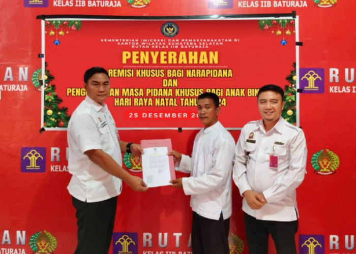 Kanwil Kemenkumham Sumsel Berikan Remisi Natal 2024 kepada 73 Narapidana