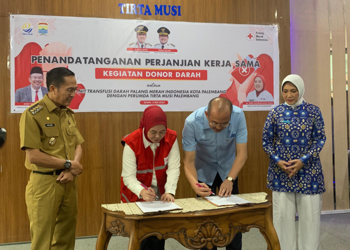 Gandeng Perumda Tirta Musi, PMI Dorong Gerakan Donor Darah Massal di Palembang
