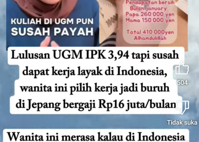 Susah dapat Kerja Layak Lulusan UGM Pilih Jadi Buruh di Jepang, Gajinya!