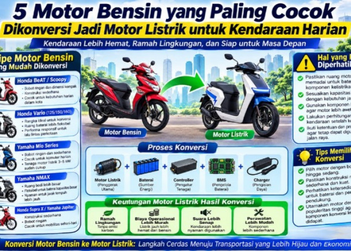 Rekomendasi 5 Motor Bensin yang Paling Cocok Dikonversi Jadi Motor Listrik untuk Kendaraan Harian