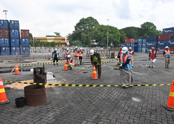 Pelindo Group R2 Palembang Gelar Drill Tanggap Darurat K3L untuk Perkuat Kesiapsiagaan Insiden Berbahaya