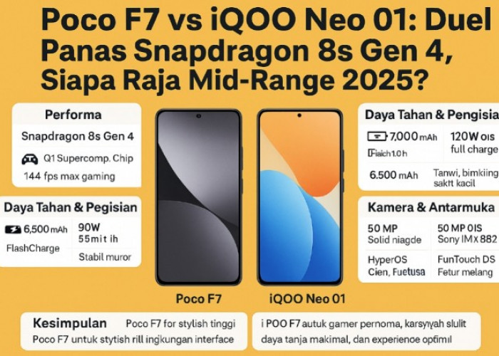 Duel Panas Snapdragon 8s Gen 4 Poco F7 vs iQOO Neo 01, Siapa Raja Mid-Range 2025?