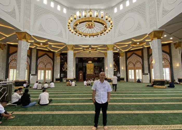 Megahnya Masjid Agung An-Nur Ogan Ilir Pasca Renovasi, Berasa di Masjid Nabawi