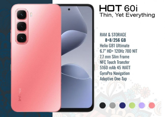 Infinix Hot 60i : HP AI Rp 1 Jutaan dengan Desain Body Melengkung yang Minimalis tapi Mewah!