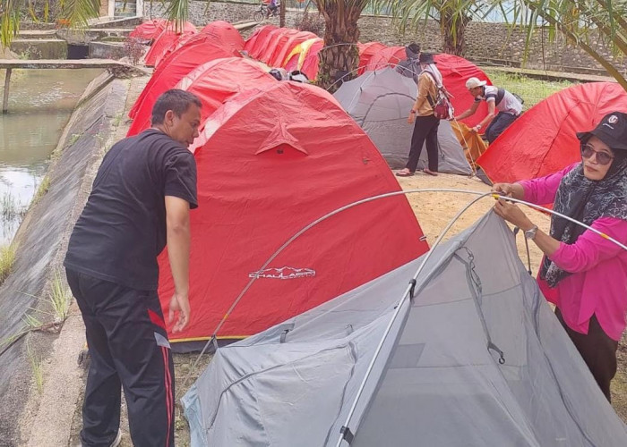 Peringati HGN 2023, Ratusan Guru Muratara Camping di Objek Wisata Bukit Layang