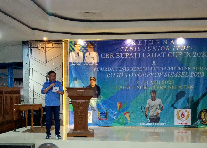 Cik Ujang Hadiri Welcome Party Kejurnas Tenis Junior Bupati Lahat Cup XI 2023 