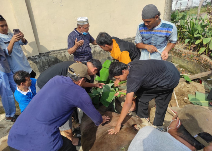 Mushala Nursalim Ash-Habusyifa Palembang Potong 5 Hewan Kurban, Bagikan Ratusan Kupon untuk Warga