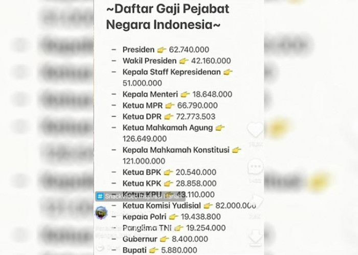 Bocor: Daftar Gaji Pejabat Negara, Ketua MK Paling Tinggi, Presiden Lewat
