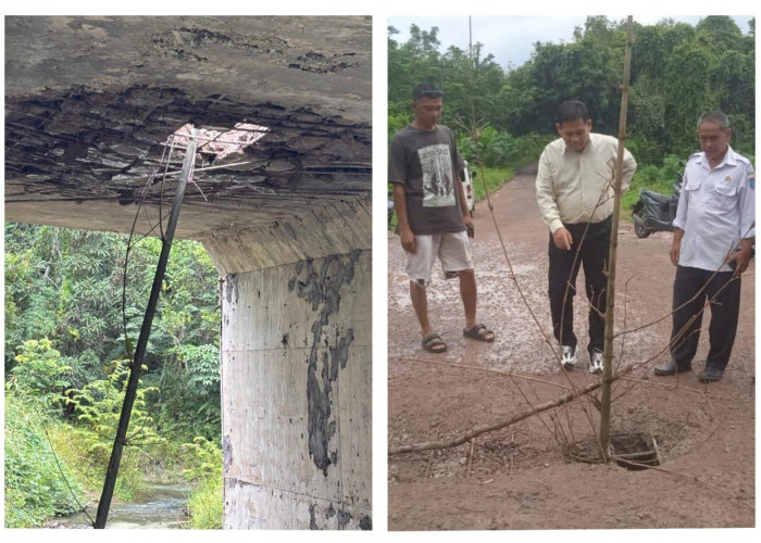 Belum Genap 8 Bulan Selesai Diperbaiki, Jembatan Jalan Provinsi di Ogan Ilir Kini Kembali Jebol