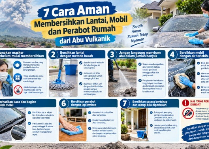 7 Cara Aman Membersihkan Lantai, Mobil dan Perabot Rumah dari Abu Vulkanik