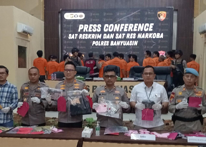 Sepanjang Juni 2025 Polres Banyuasin Ungkap 24 Kasus, Amankan 26 Pelaku