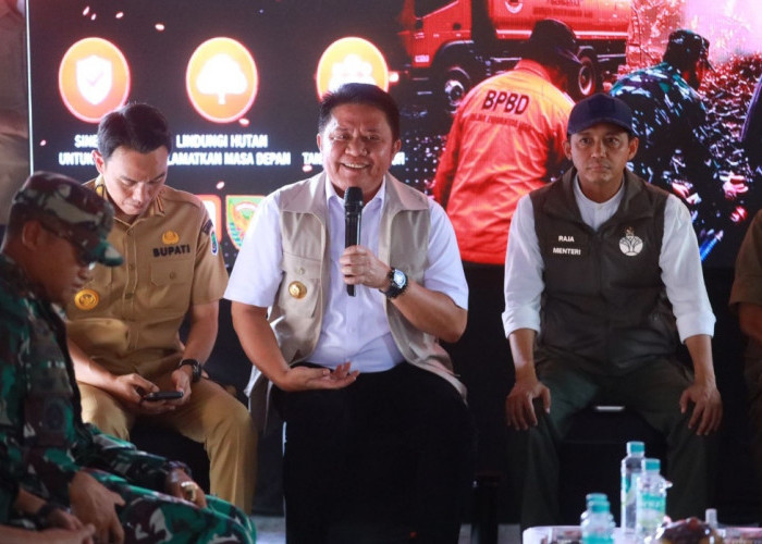 Gubernur Herman Deru Tinjau Langsung Karhutla di Tol Kayuagung-Palembang Bersama Kepala BNPB dan Menhut