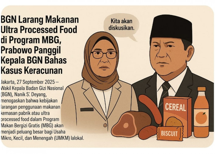 Tegaskan Larangan Ultra Processed Food di Program MBG, Prabowo Panggil Kepala BGN Bahas Kasus Keracunan