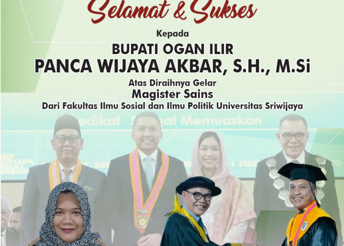 Bagian Hukum Ogan Ilir Mengucapkan Selamat kepada Panca Wijaya Akbar atas Diraihnya Gelar Magister Sains