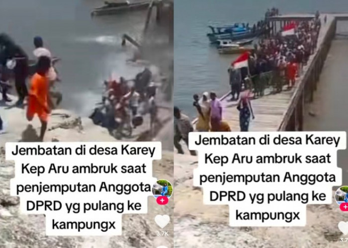 Detik-Detik Jembatan Dermaga di Kepulauan Aru Maluku Ambruk, Anggota DPRD Terluka Tertimpa Reruntuhan 