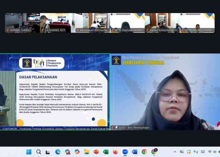 Tingkatkan Profesionalisme ASN, Kanwil Kemenkum Sumsel Ikuti Penilaian Kompetensi Jabatan Fungsional 2026
