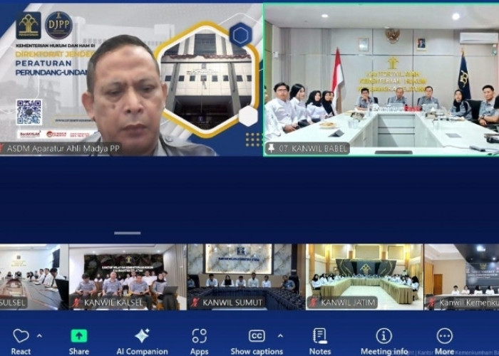 Perkuat Peran Mentor, Kanwil Kemenkum Babel Ikuti Rapat Pembekalan Program Magang