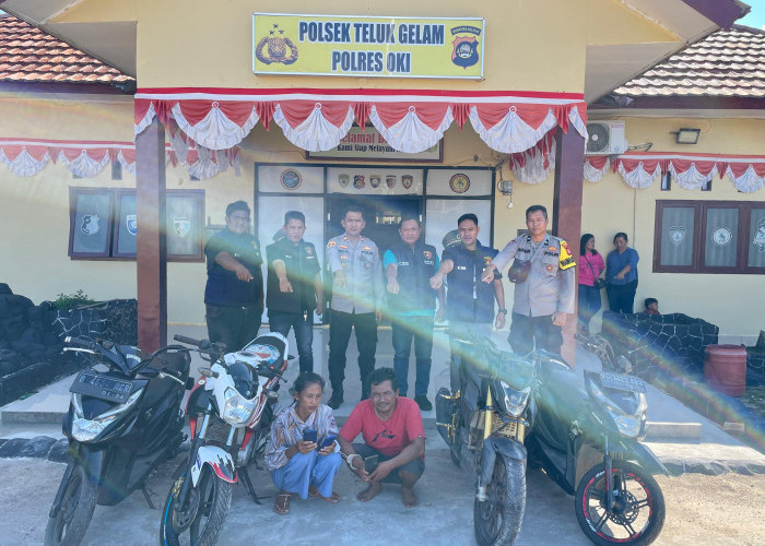 Gelapkan Sepeda Motor dan Handphone Milik Warga OKI, Pasutri Asal Prabumulih Diamankan 