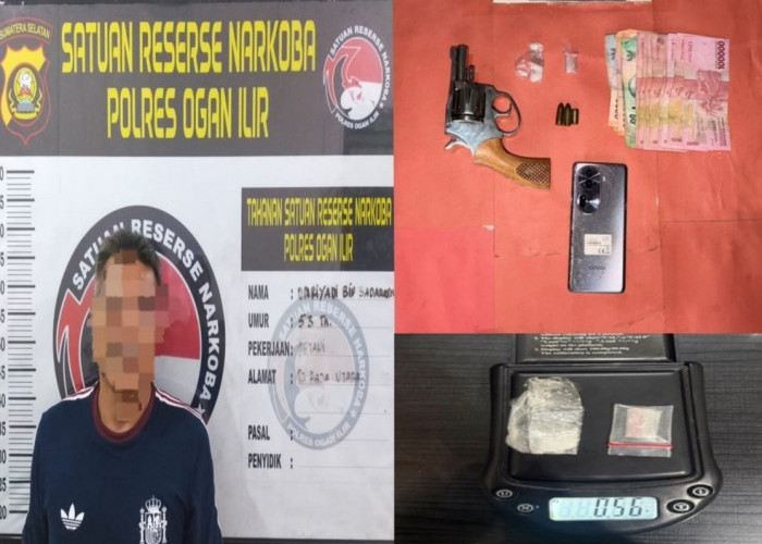 4 Hari Bebas, Resedivis di Ogan Ilir Kembali Ditangkap, Edarkan Sabu dan Simpan Senpi Rakitan