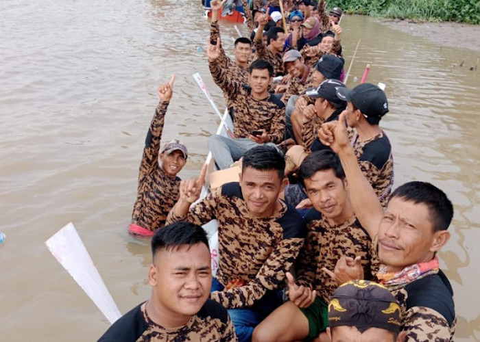 Tim Perahu Bidar Soak Batok Banjir Ucapan Selamat, Sukses Perahu Merah Berkat Kerja Keras dan Sponsor Pemdes