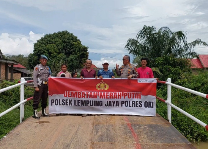 Jembatan Merah Putih di Lempuing Jaya OKI Rampung Diperbaiki, Warga Bisa Gunakan untuk Aktivitas 