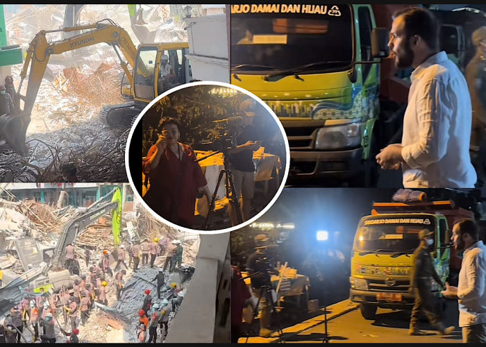 Reporter Asing Ramai Siaran Langsung di Depan Runtuhan Pesantren Al Khoziny, Rutin Jadi Berita Internasional