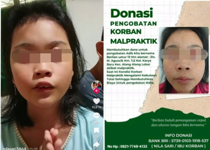 Korban Malapraktik Oknum Bidan Palembang Open Donasi, Butuh Donatur Bantu Biaya Pengobatan Mata