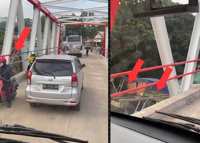 Pagi Ini Truk Kosongan dan Mobil Kecil Boleh Lewat Jembatan Darurat Paska Jembatan Muara Lawai Ambruk