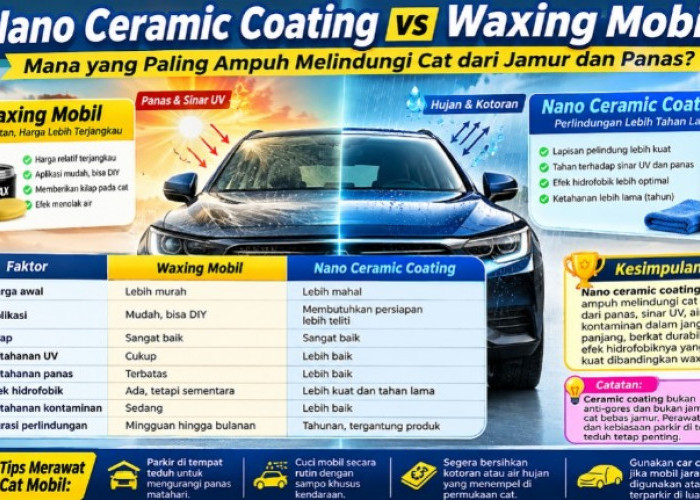 Nano Ceramic Coating vs Wax Mobil, Mana yang Lebih Ampuh Lindungi Cat dari Jamur dan Panas?